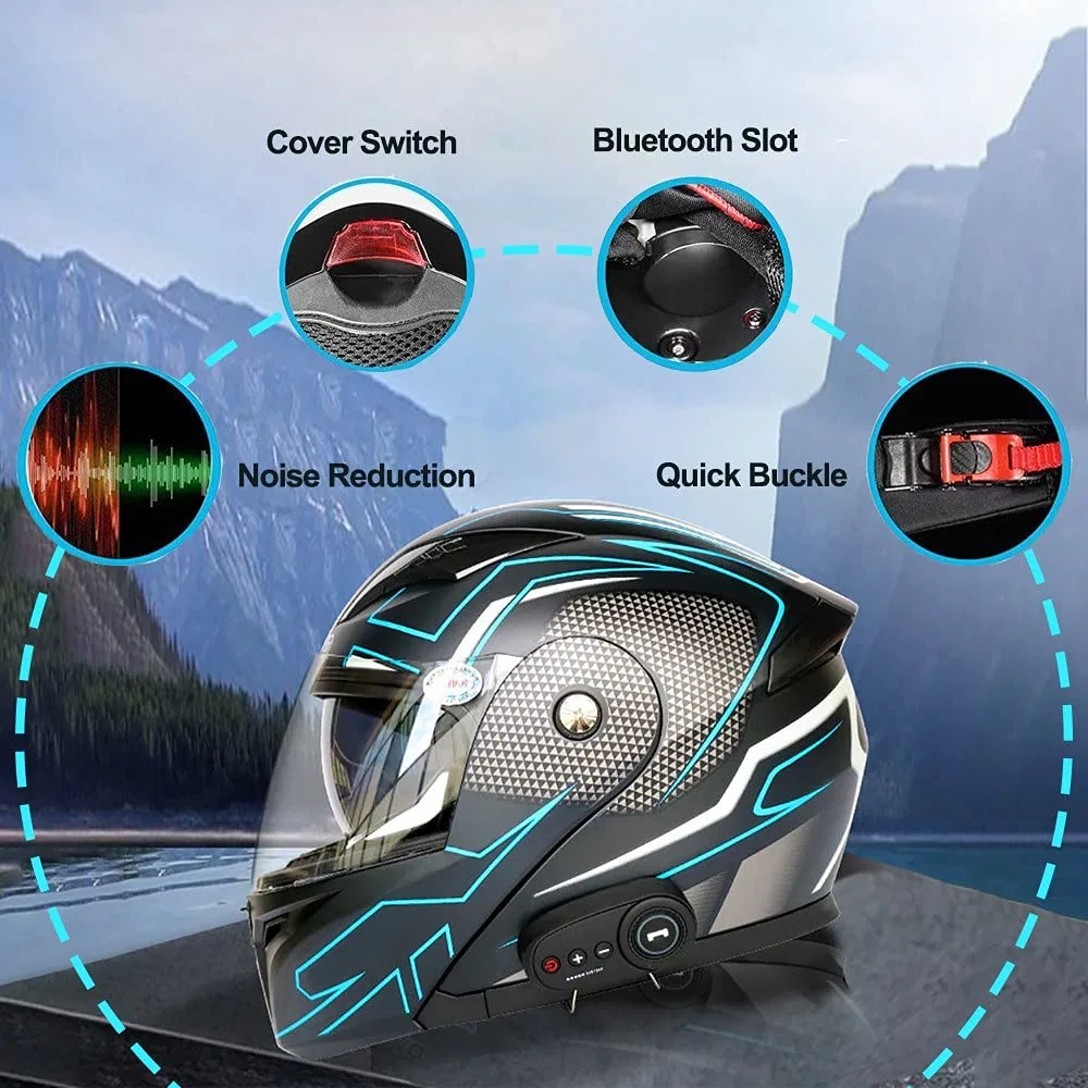 картинка Мотоциклетный шлем откидной с Bluetooth DJCALA, C от магазина Одежда+