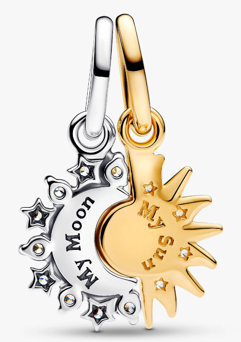 картинка Шарм Pandora Splittable Sun & Moon Dangle, серебро/золото от магазина Одежда+