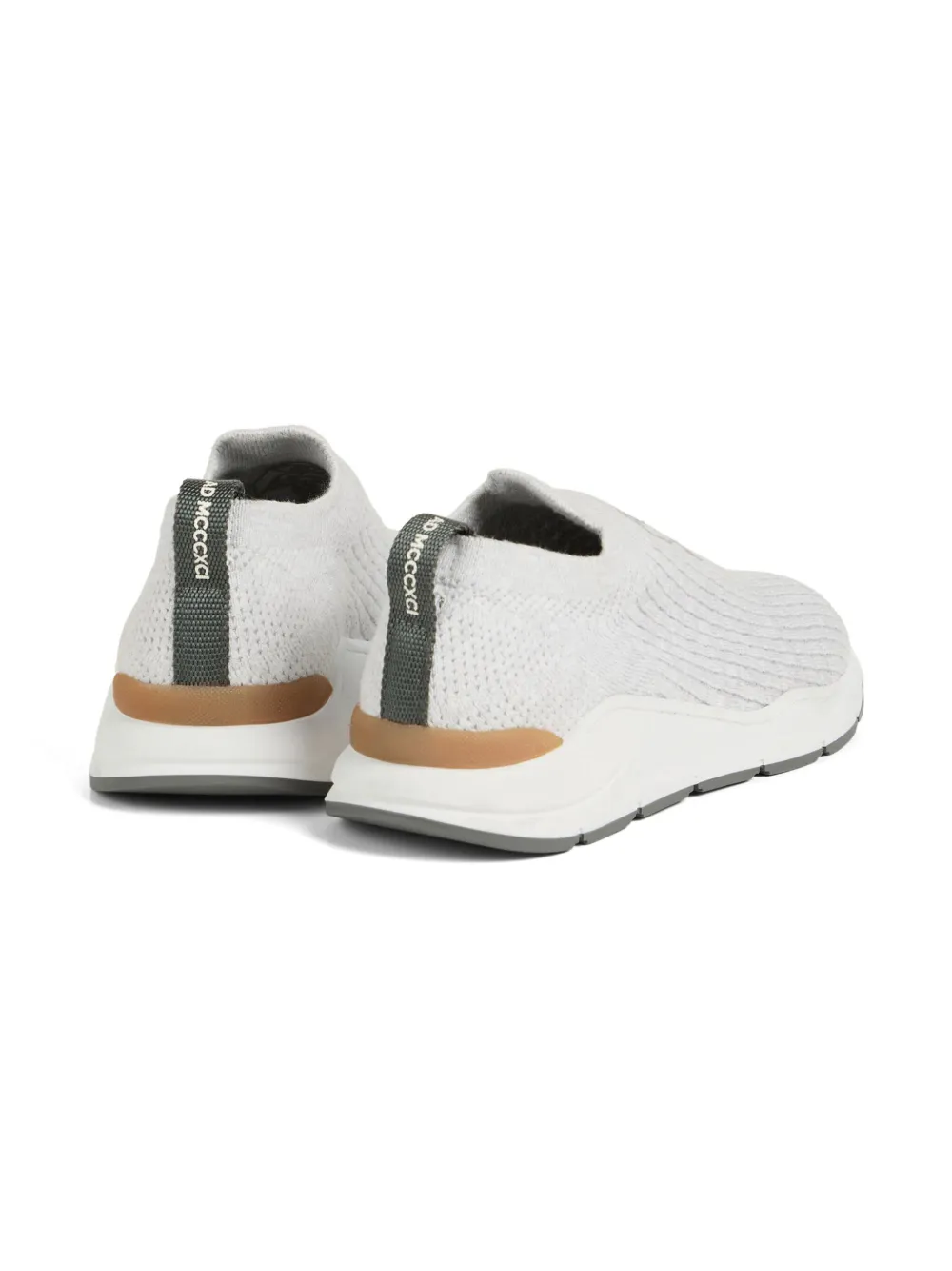 картинка Слипоны с контрастной подошвой Brunello Cucinelli Kids, белый от магазина Одежда+