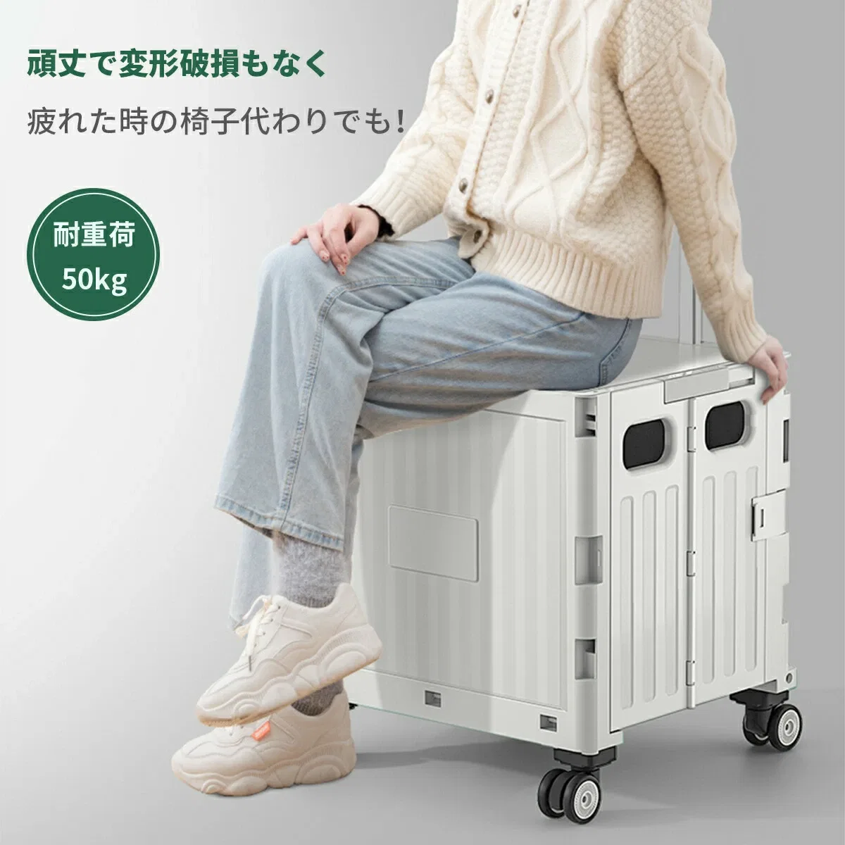 картинка Складная тележка для покупок, Off White от магазина Одежда+