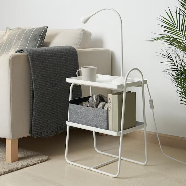 картинка Столик прикроватный Ikea Hattasen Shelf Unit, белый от магазина Одежда+