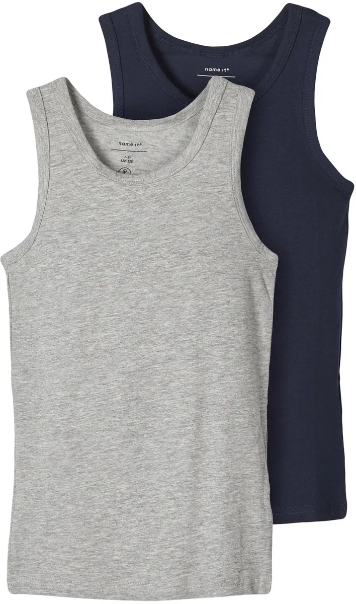 картинка Майка Name It "NKMTANK TOP 2P" (упаковка, 2 шт.), серый от магазина Одежда+