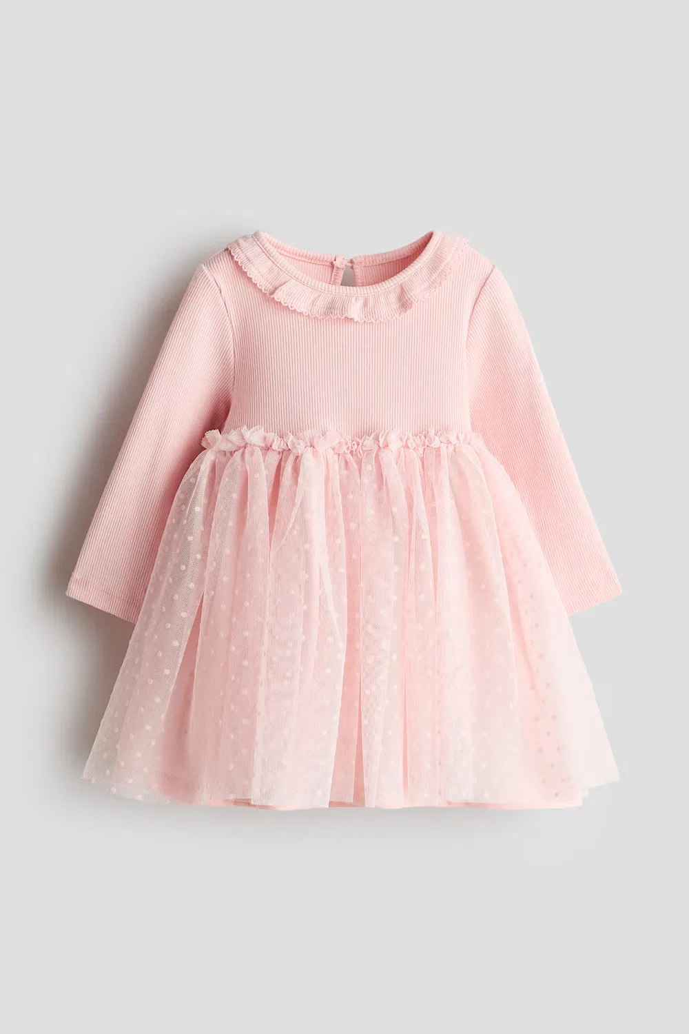 картинка Хлопковое платье с юбкой из тюля H&M, Hellrosa от магазина Одежда+