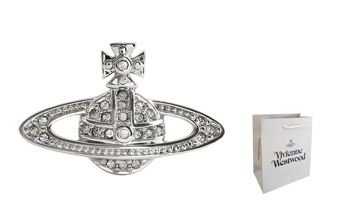 картинка Vivienne Westwood Миниатюрный клатч с барельефом и серебряной булавкой от магазина Одежда+
