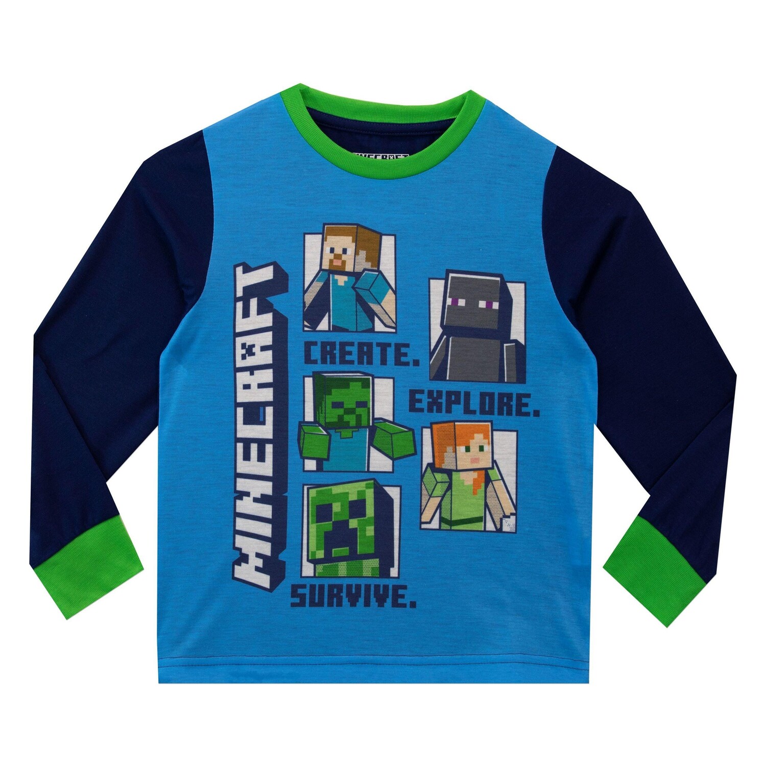 картинка Игровая пижама с длинными рукавами Minecraft, синий от магазина Одежда+