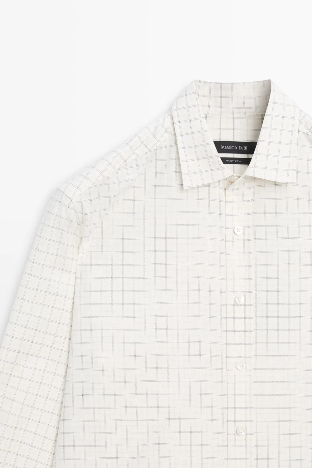 картинка Рубашка Massimo Dutti 100% Cotton Regular Fit Check, светло-бежевый от магазина Одежда+