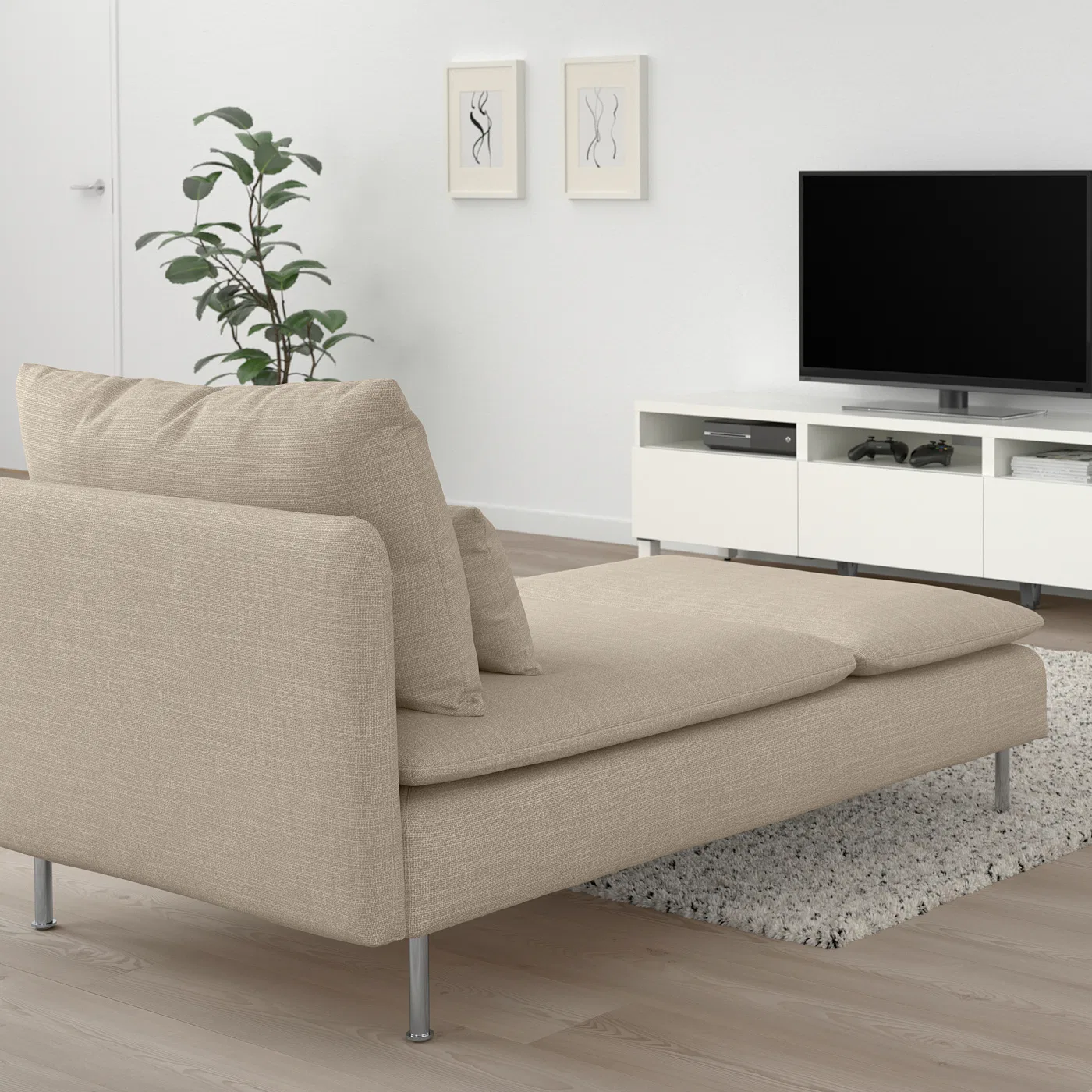 картинка IKEA  SÖDERHAMN Шезлонг, бежевый с хиллардом от магазина Одежда+
