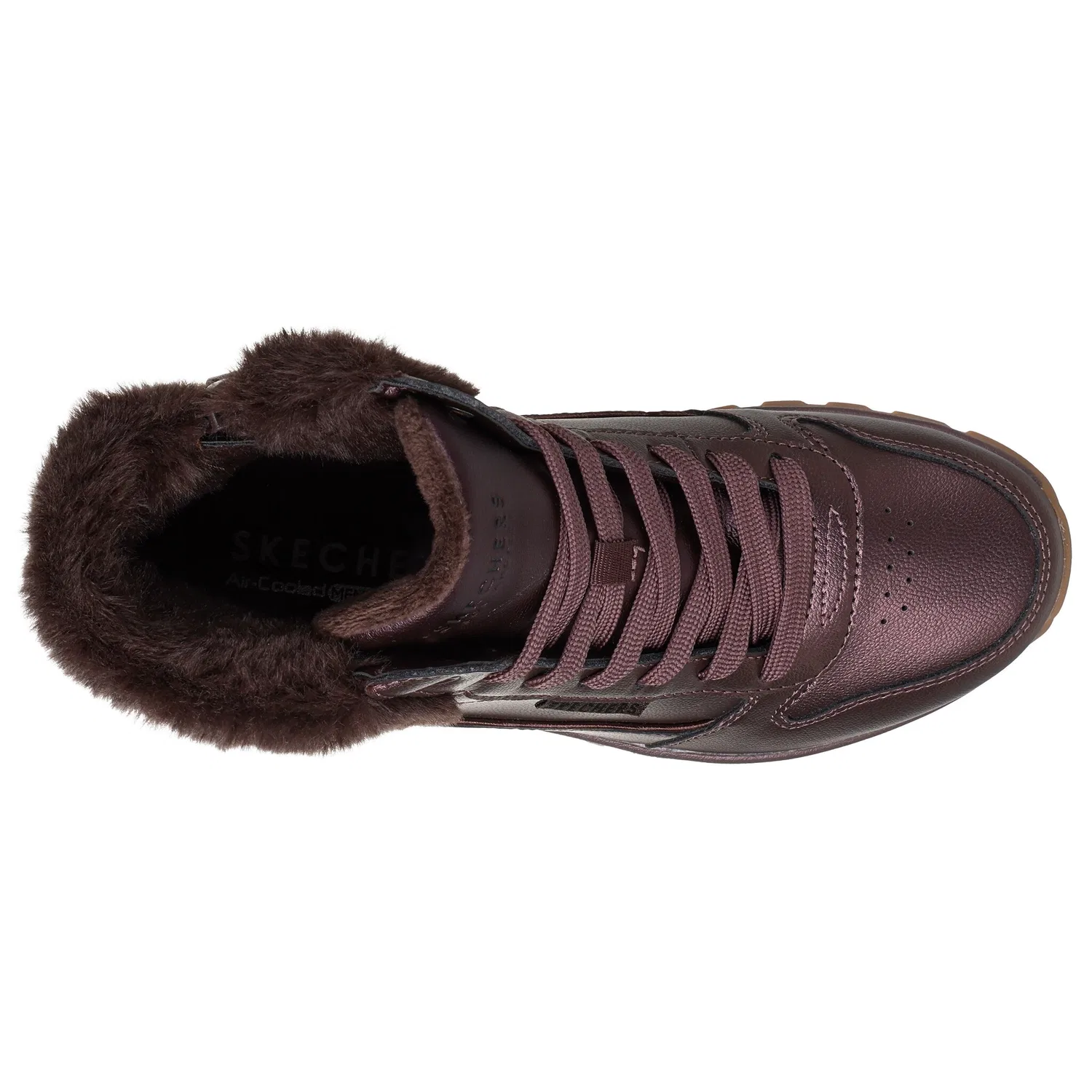 картинка Женские дутики на тракторной подошве Skechers, Aubergine от магазина Одежда+