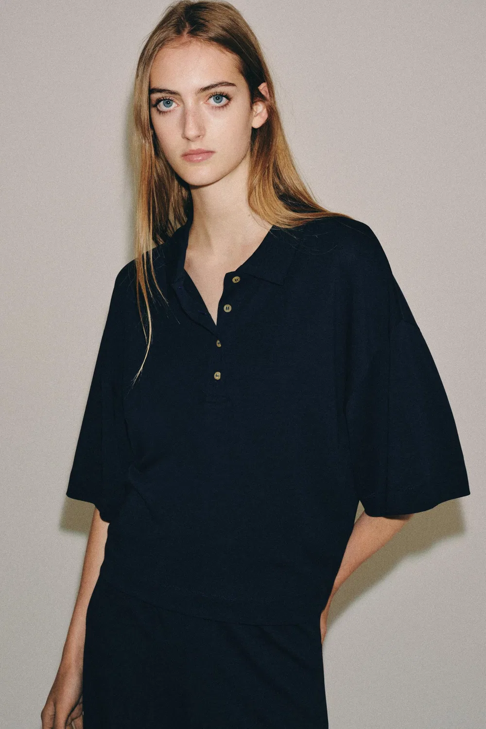 картинка Рубашка-поло с коротким рукавом ZARA, Navy blue от магазина Одежда+