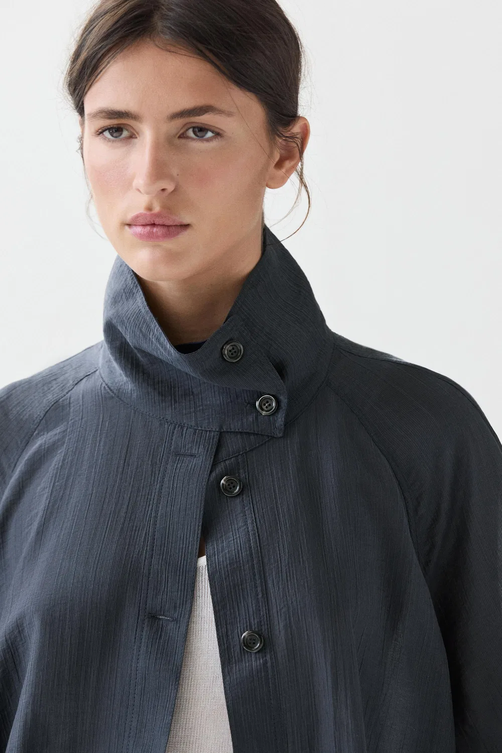 картинка Рубашка-куртка Massimo Dutti Fluid With Puff Detail, синий от магазина Одежда+