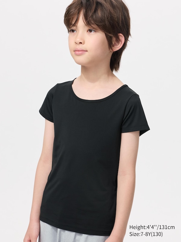 картинка Сетчатая футболка AIRism с овальным вырезом Uniqlo, 09 black от магазина Одежда+