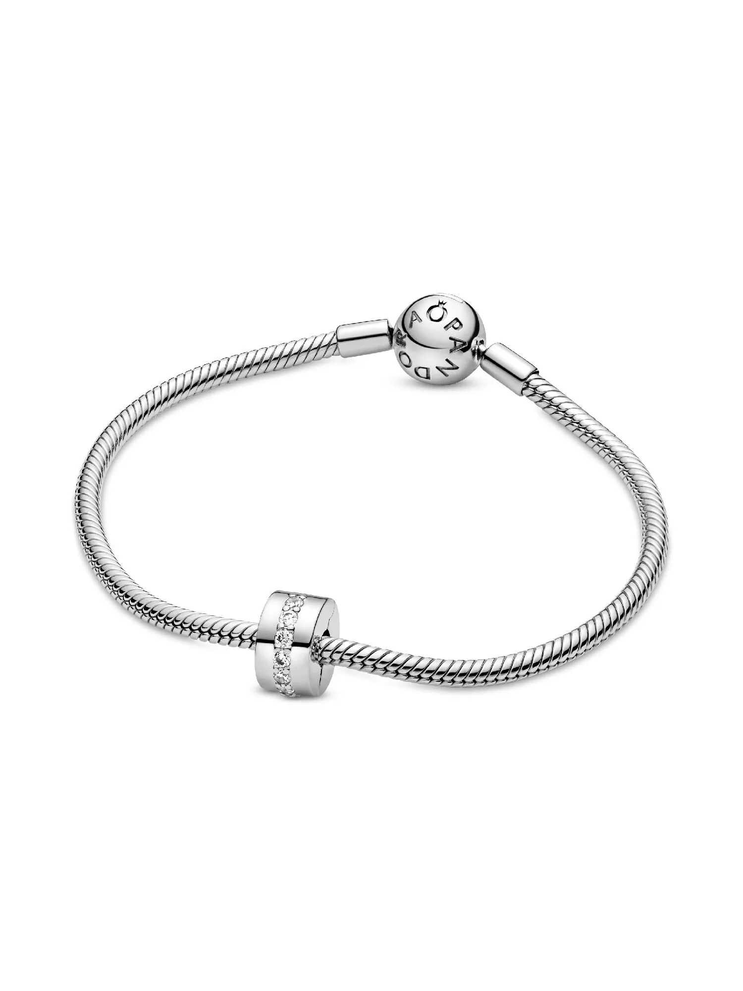 картинка Прозрачный сверкающий кулон-зажим Pandora, серебро от магазина Одежда+