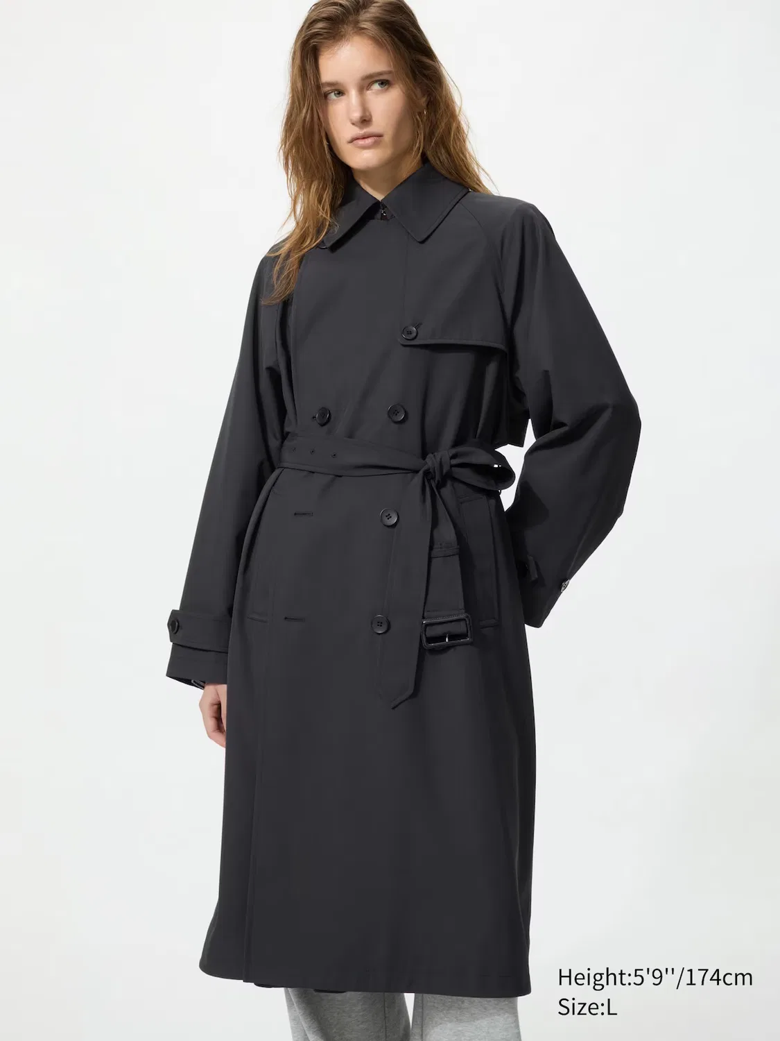 картинка Тренч Uniqlo, классический, черный от магазина Одежда+