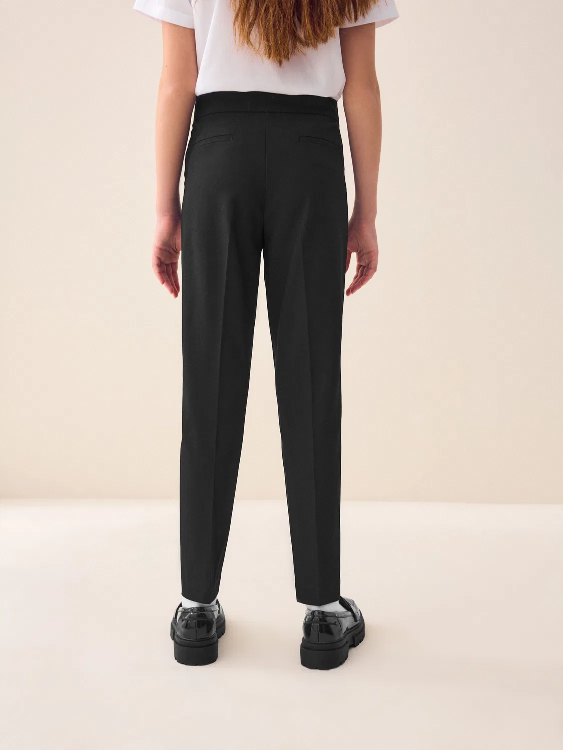 картинка Брюки школьные, зауженные, Black Plain Front School Trousers Next, черный от магазина Одежда+