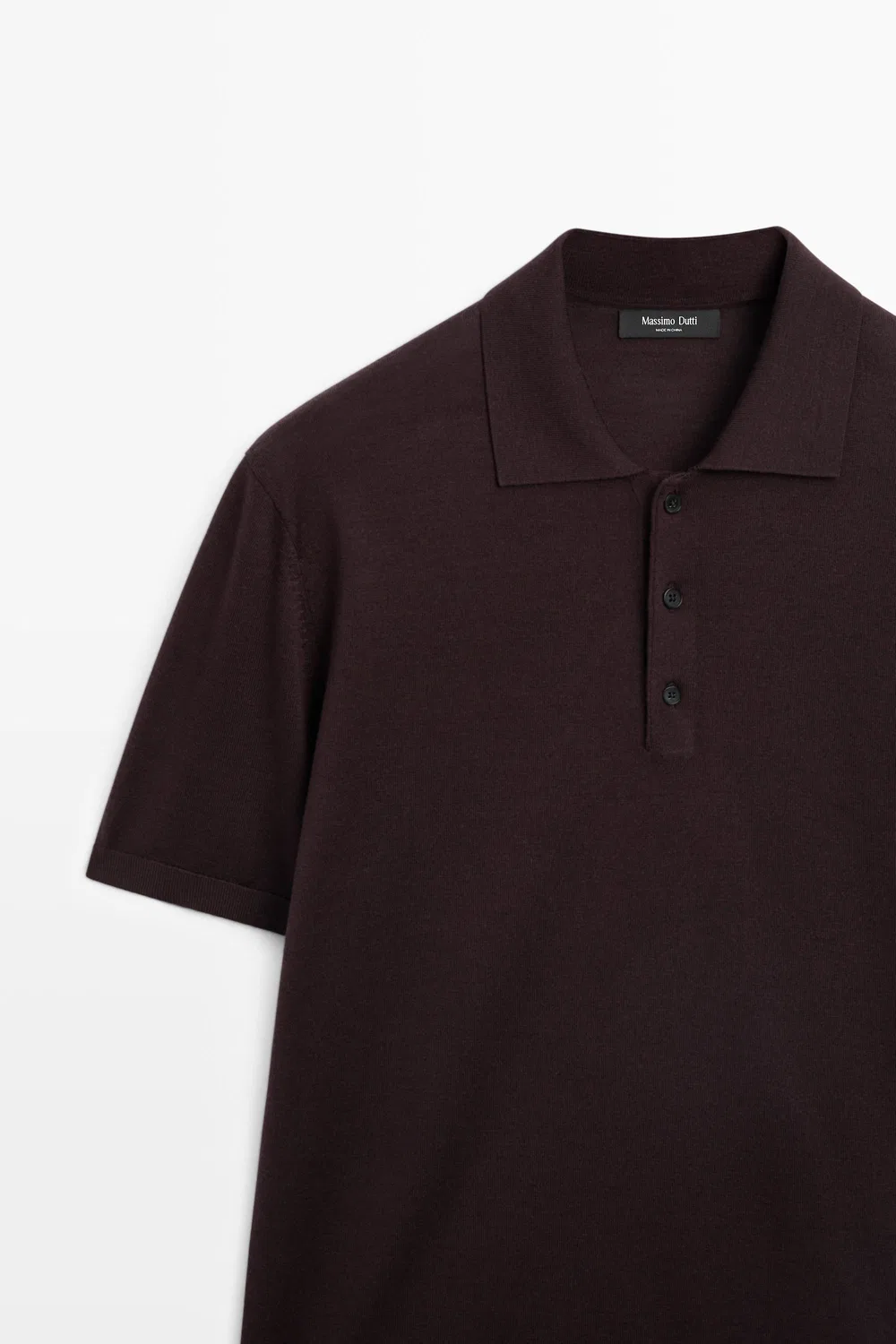 картинка Поло Massimo Dutti Wool Blend Knit Shirt, бордовый от магазина Одежда+