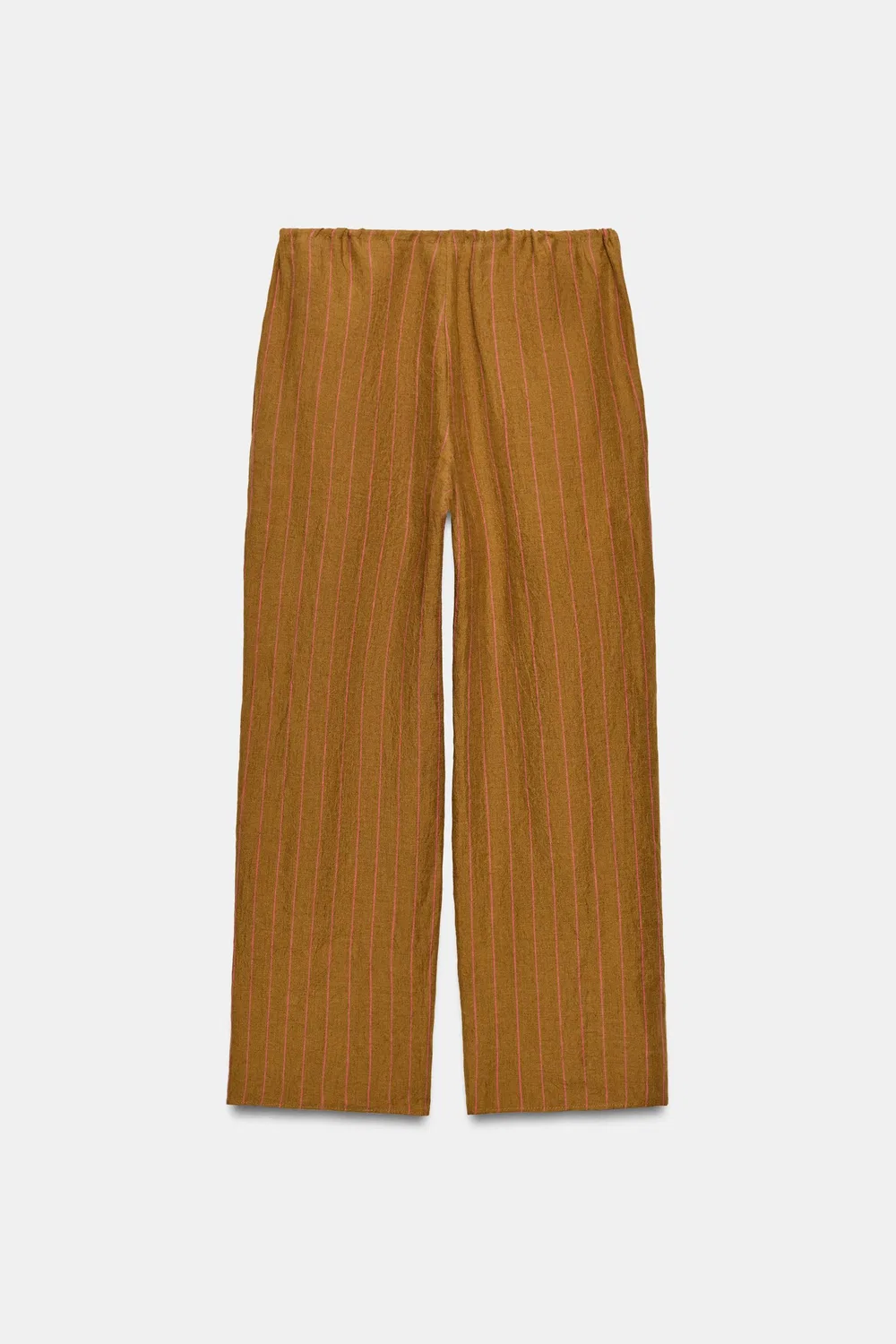 картинка 100% льняные полосатые брюки ZARA, striped от магазина Одежда+