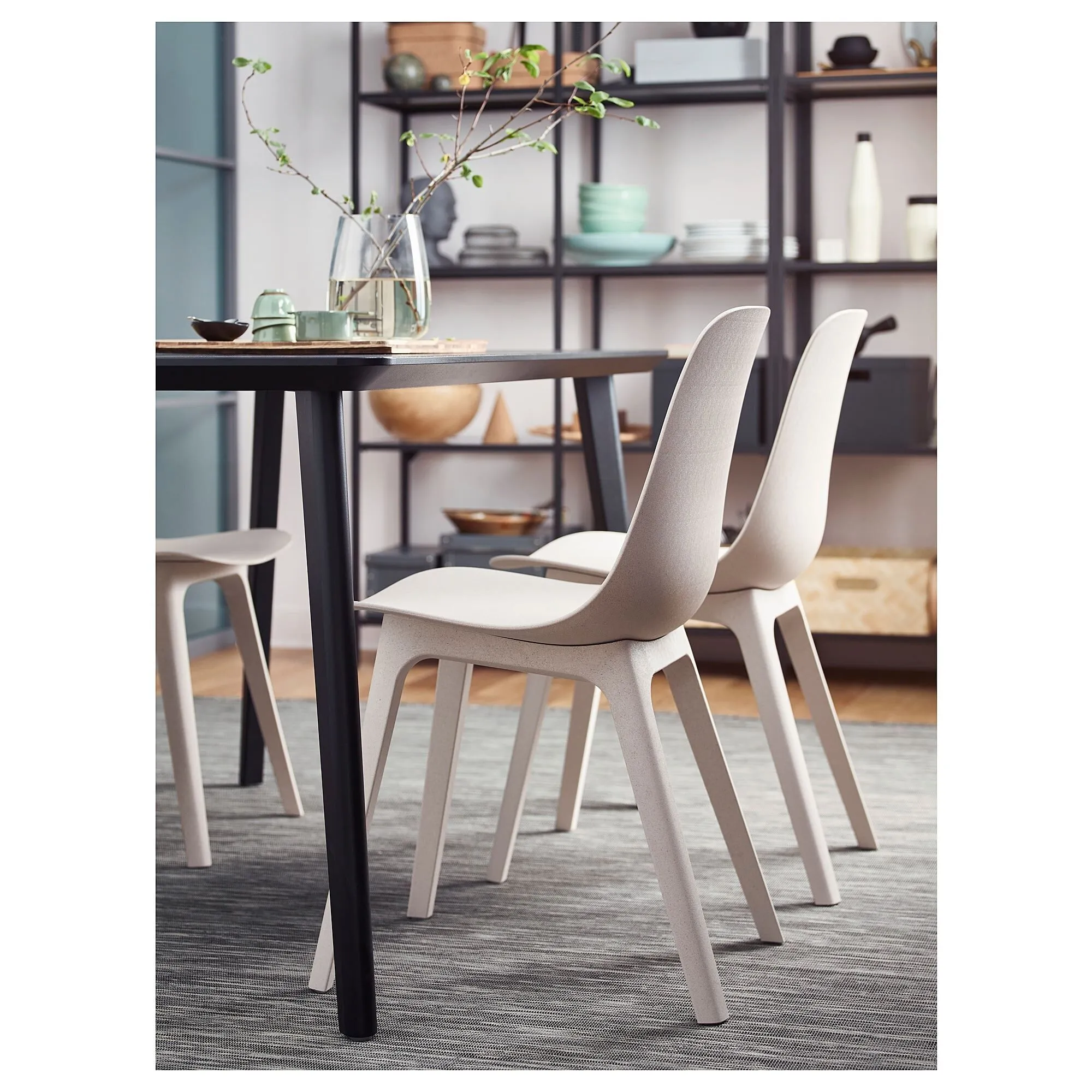 картинка Пластиковый стул, бело-бежевый ODGER IKEA от магазина Одежда+