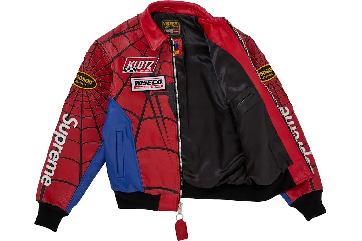 картинка Куртка Supreme Vanson Leathers Spider-Man, мультиколор от магазина Одежда+