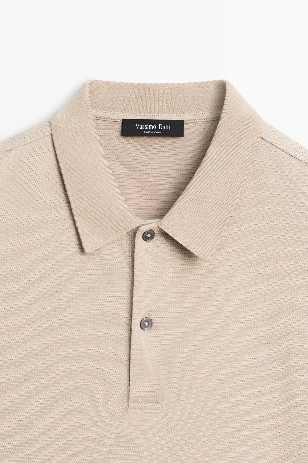 картинка Поло Massimo Dutti 100% Cotton Structured Shirt, бежевый от магазина Одежда+
