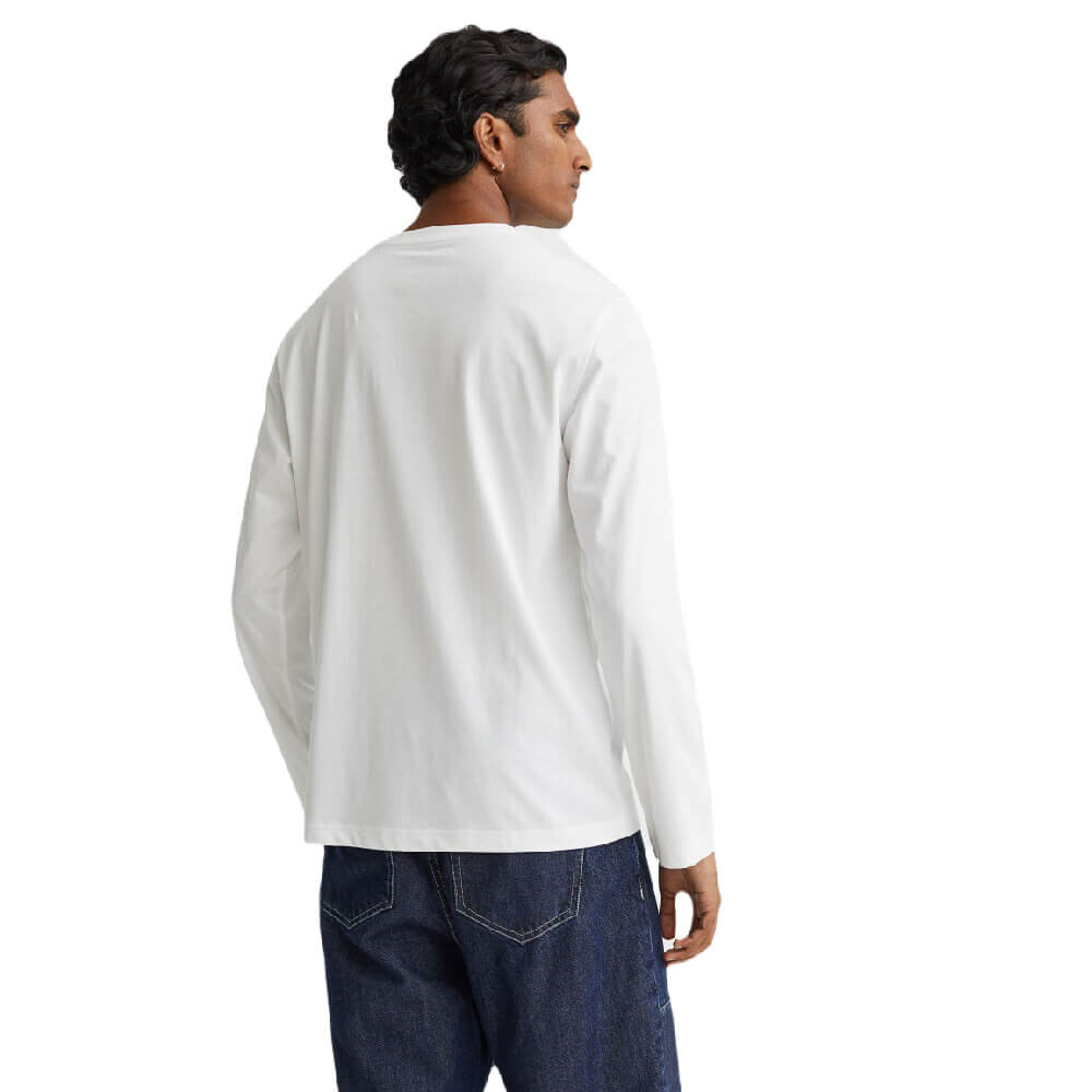 картинка Лонгслив H&M Regular Fit, белый от магазина Одежда+