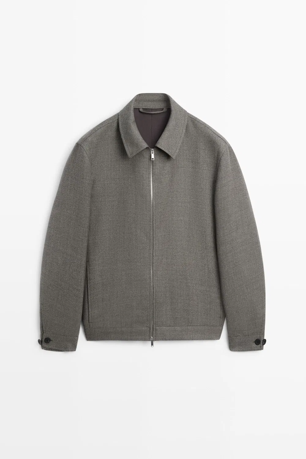 картинка Жакет Massimo Dutti 100% Wool Structured, серовато-зеленый от магазина Одежда+