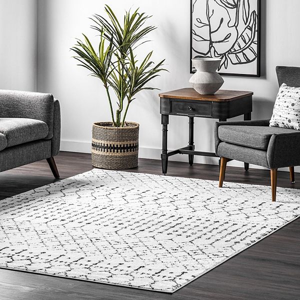 картинка Геометрический ковер Bodrum blythe Nuloom, серый, 244x336 см от магазина Одежда+