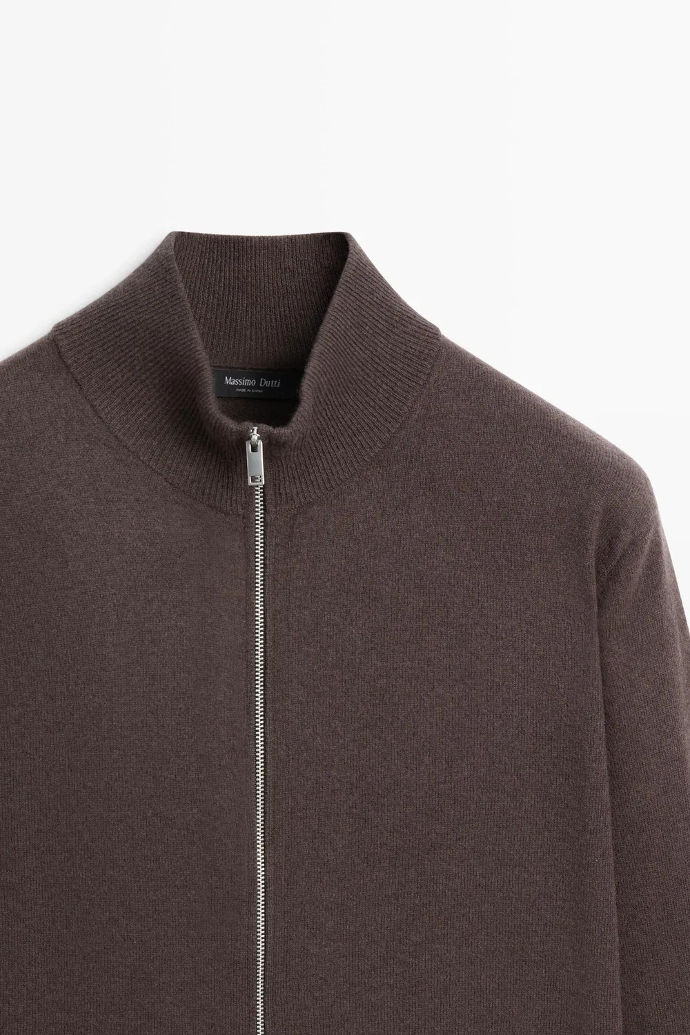 картинка Кардиган Massimo Dutti Wool Blend Zip-detail, коричневый от магазина Одежда+