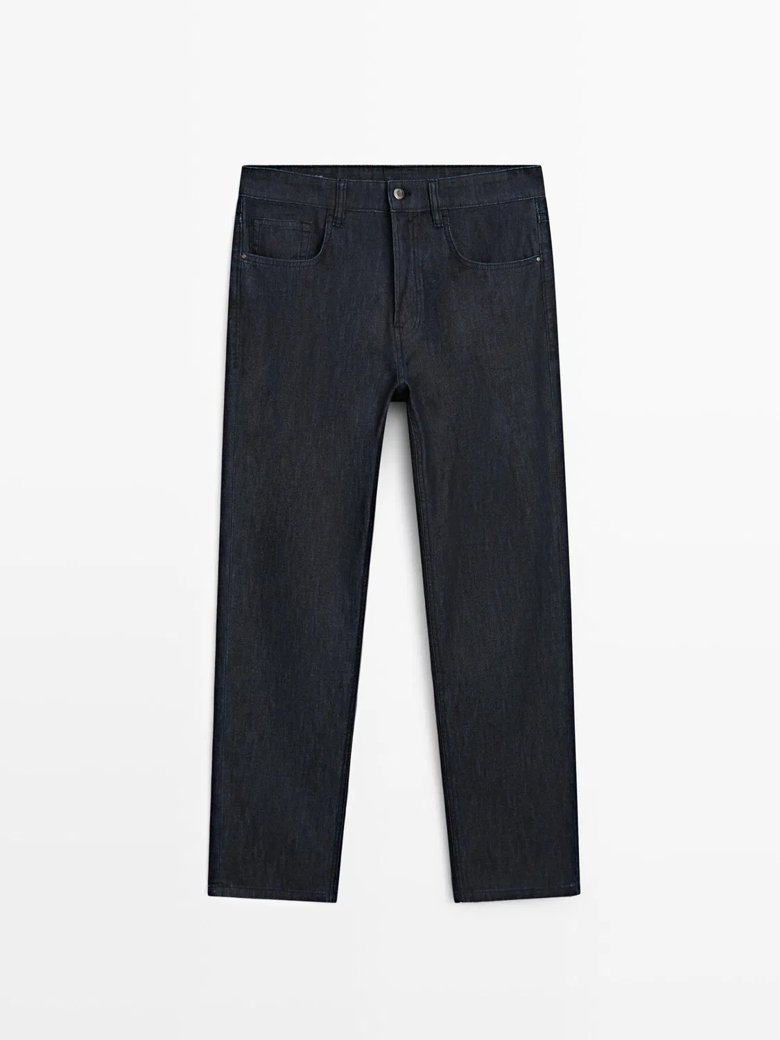 картинка Джинсы Massimo Dutti Lightweight Tapered Fit, темно-синий от магазина Одежда+