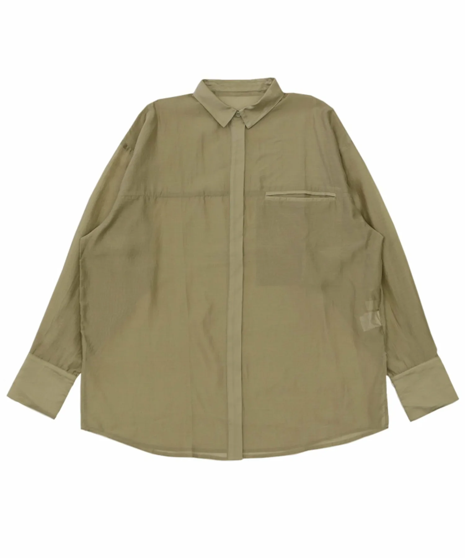 картинка Прозрачная рубашка оверсайз Select Moca, Khaki-03 от магазина Одежда+