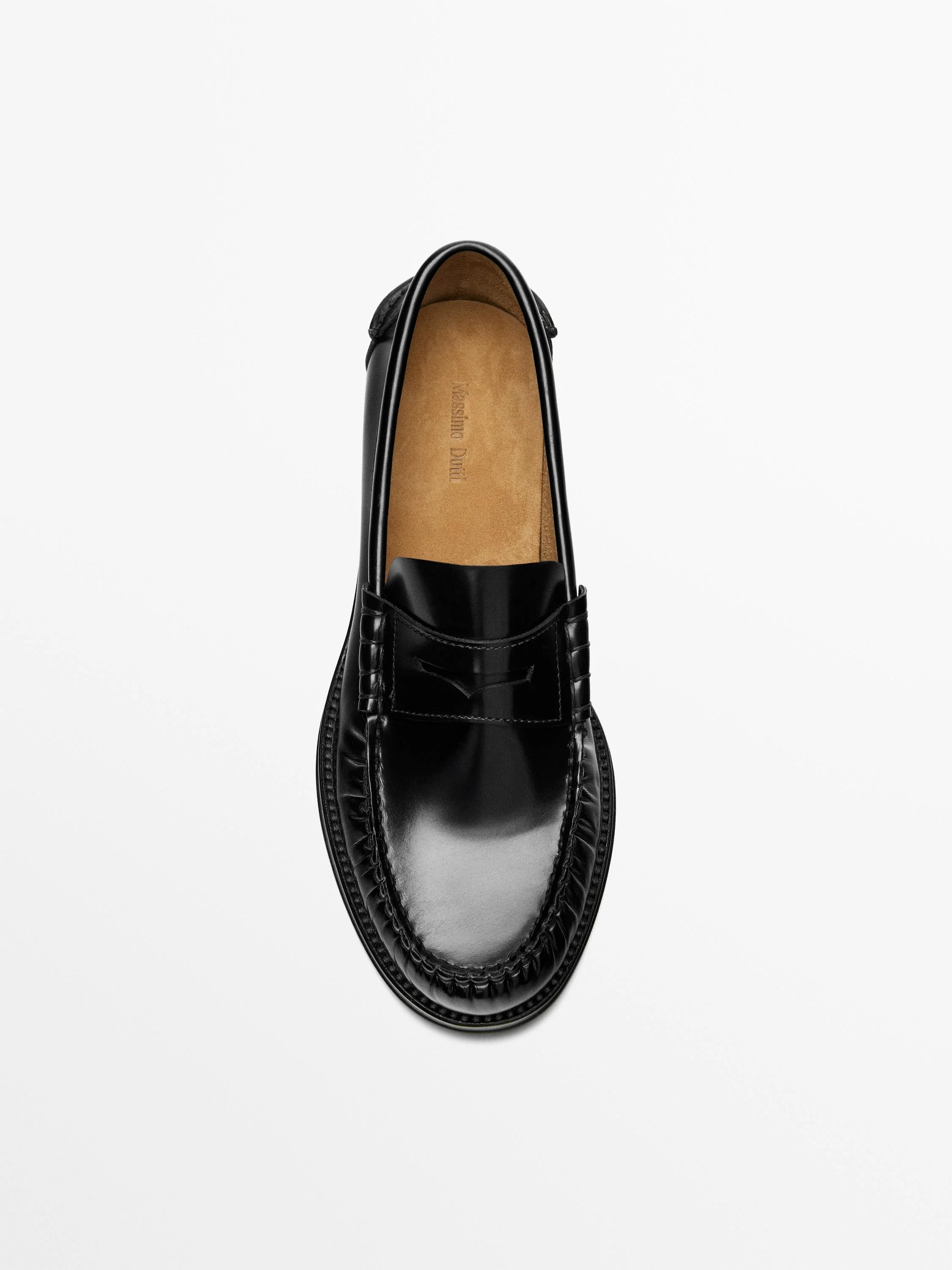 картинка Лоферы женские Massimo Dutti Soft Leather, черный от магазина Одежда+