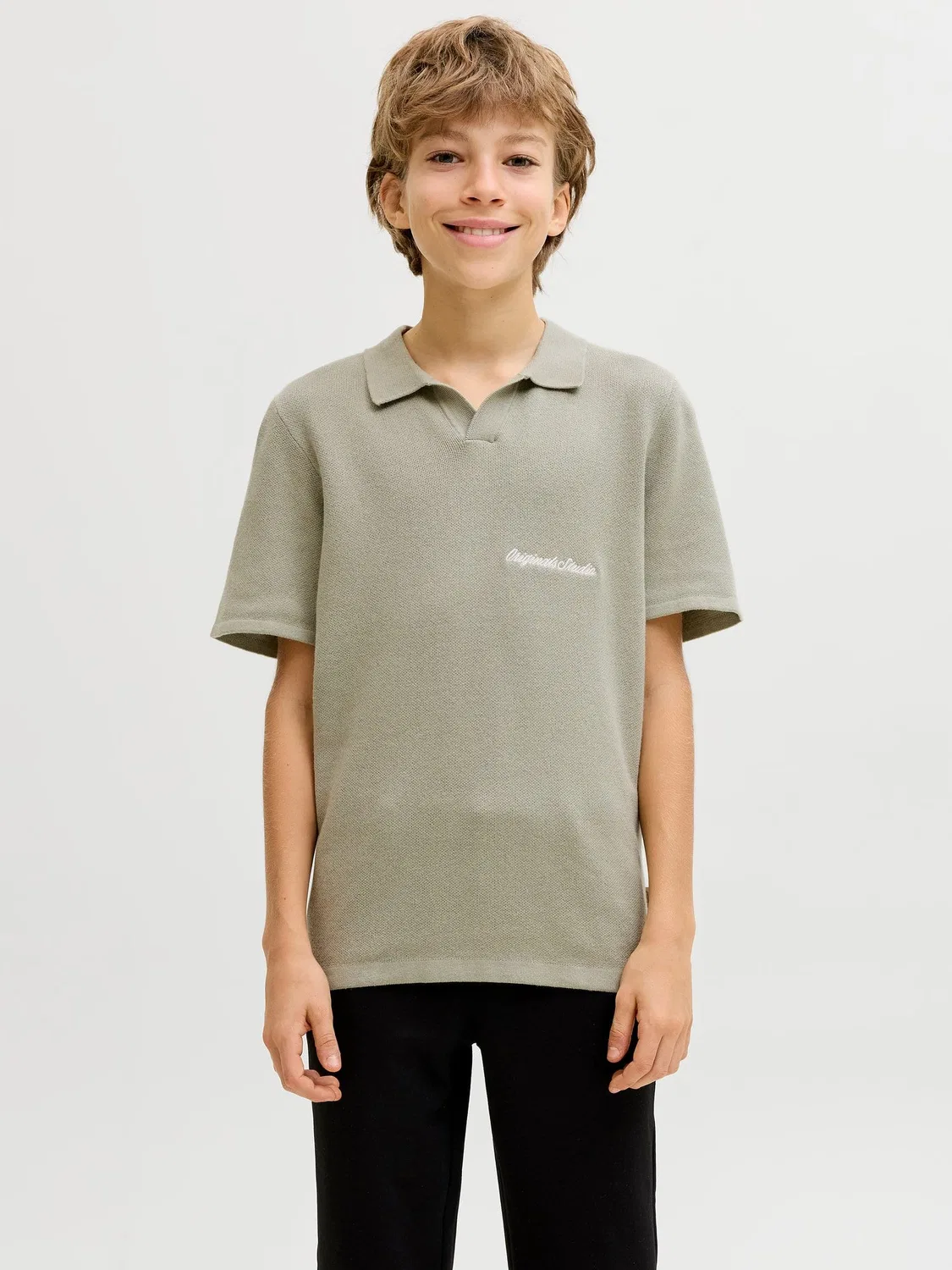 картинка Стрикпольо короткий рукав JACK & JONES Junior, seagrass от магазина Одежда+