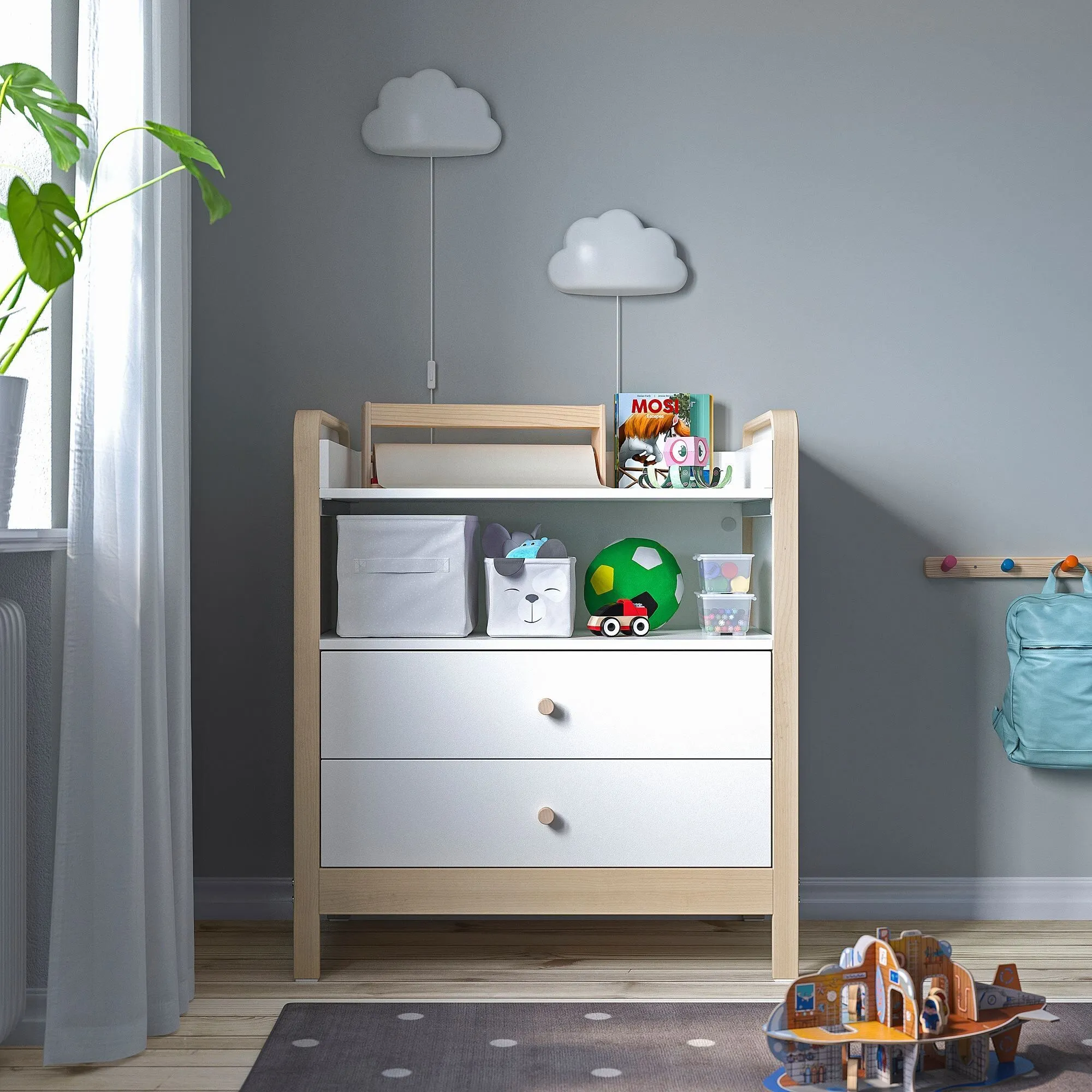 картинка Пеленальный столик, береза/белый ÄLSKVÄRD IKEA от магазина Одежда+