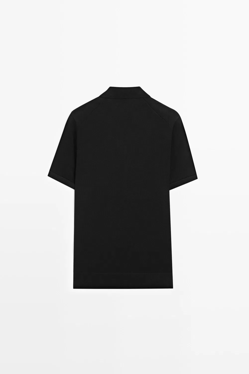 картинка Поло Massimo Dutti 100% Cotton Intarsia Knit Shirt, черный от магазина Одежда+