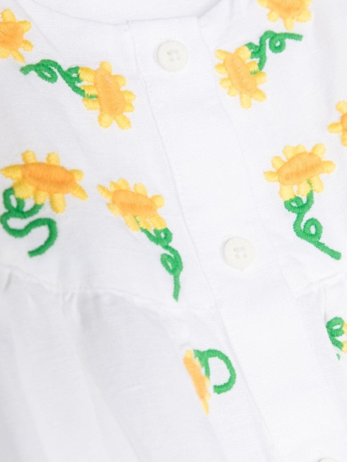 картинка Stella McCartney Kids платье-рубашка с вышивкой Sunflower, белый от магазина Одежда+