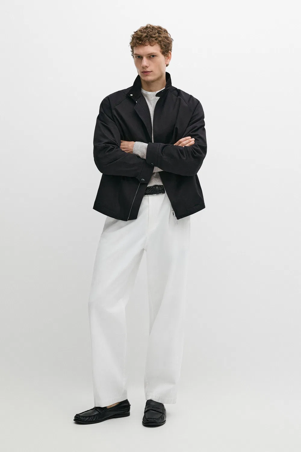 картинка Куртка-бомбер Massimo Dutti With Collar Detail, темно-синий от магазина Одежда+