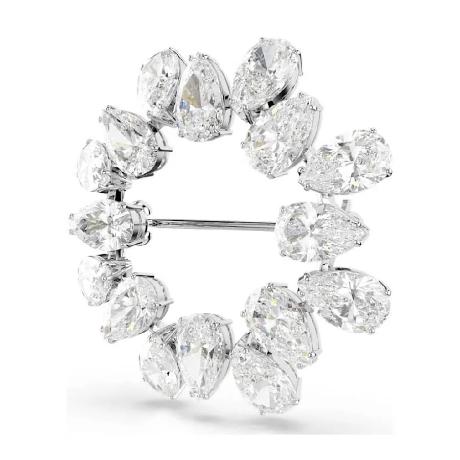 картинка Брошь Swarovski Matrix с грушевидным кристаллом, покрытая родием от магазина Одежда+
