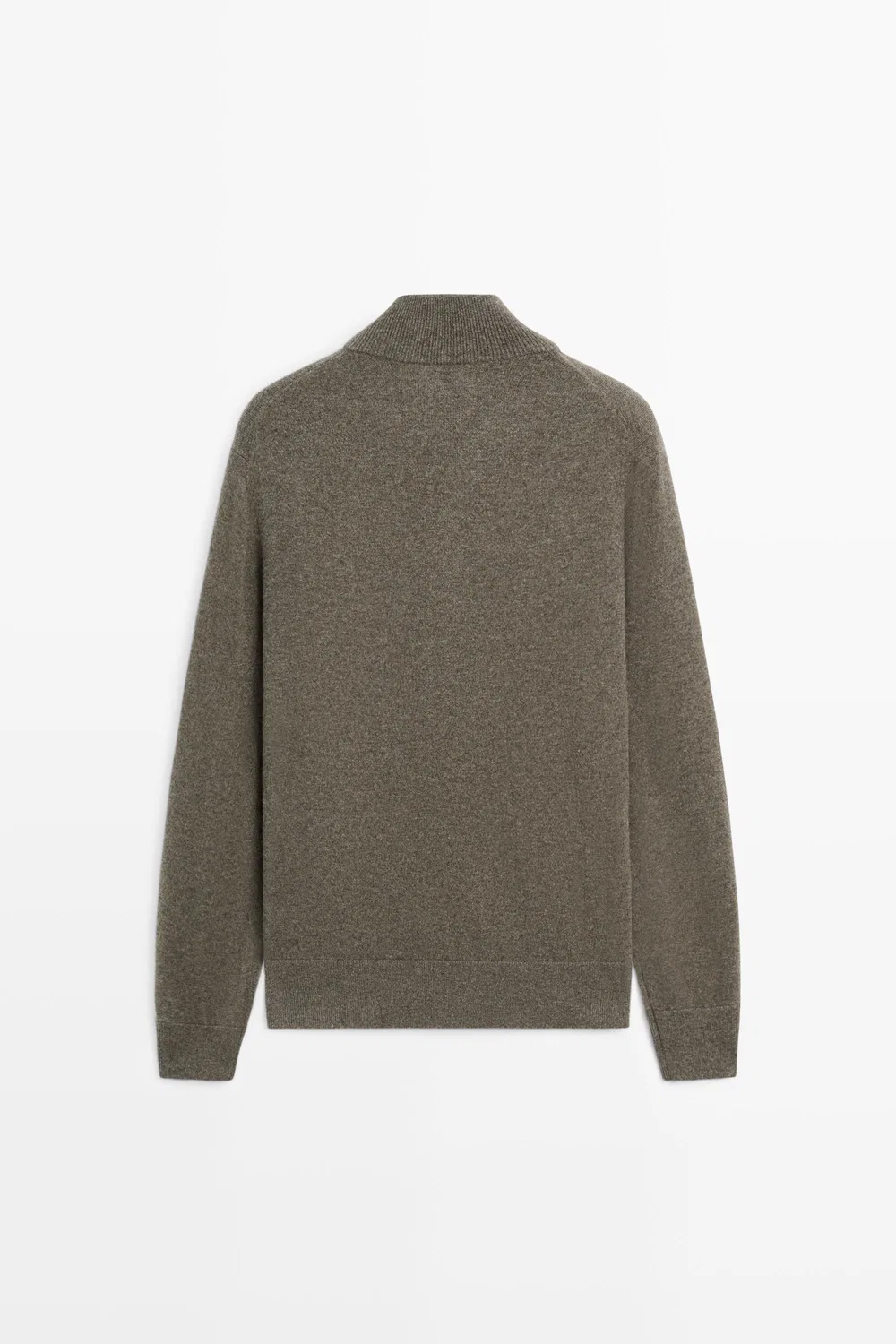 картинка Кардиган Massimo Dutti 100% Cashmere Zip-Up Knit, зеленоватый от магазина Одежда+