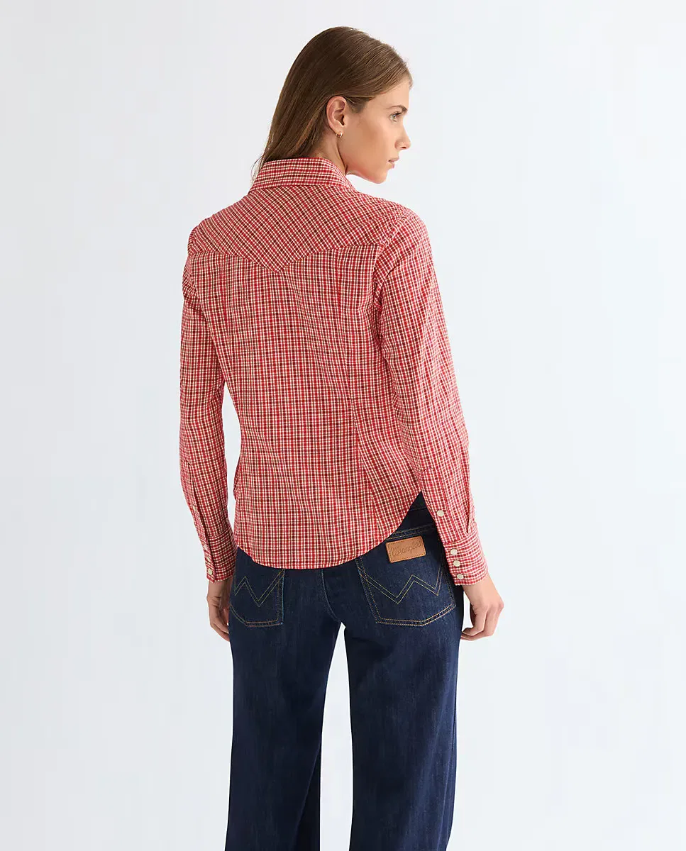 картинка Женская рубашка с длинным рукавом Wrangler, Rojo от магазина Одежда+