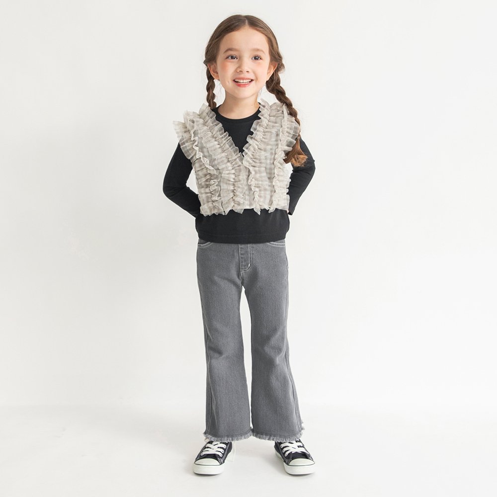 картинка Расклешенные джинсы с бахромой по низу Branshes, Charcoal Gray от магазина Одежда+