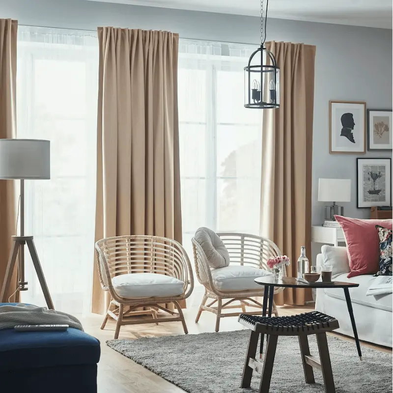 картинка Затемняющие гардины Ikea Annakajsa, 2 шт, 145x300, бежевый от магазина Одежда+