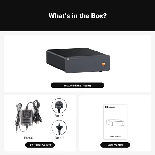 картинка Предусилитель для проигрывателя виниловых пластинок Fosi Audio Box X5 Phono от магазина Одежда+
