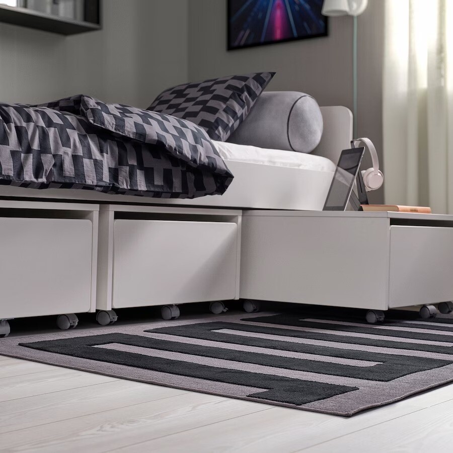 картинка Ковер Ikea Blaskata, 105x160 см, черный/серый от магазина Одежда+