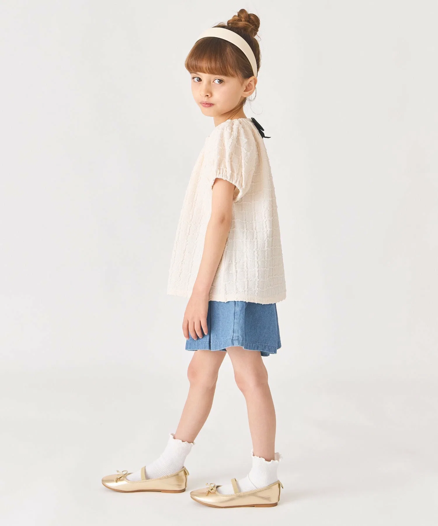 картинка Рубашка из жаккарда в клетку Ever Closet, cream от магазина Одежда+