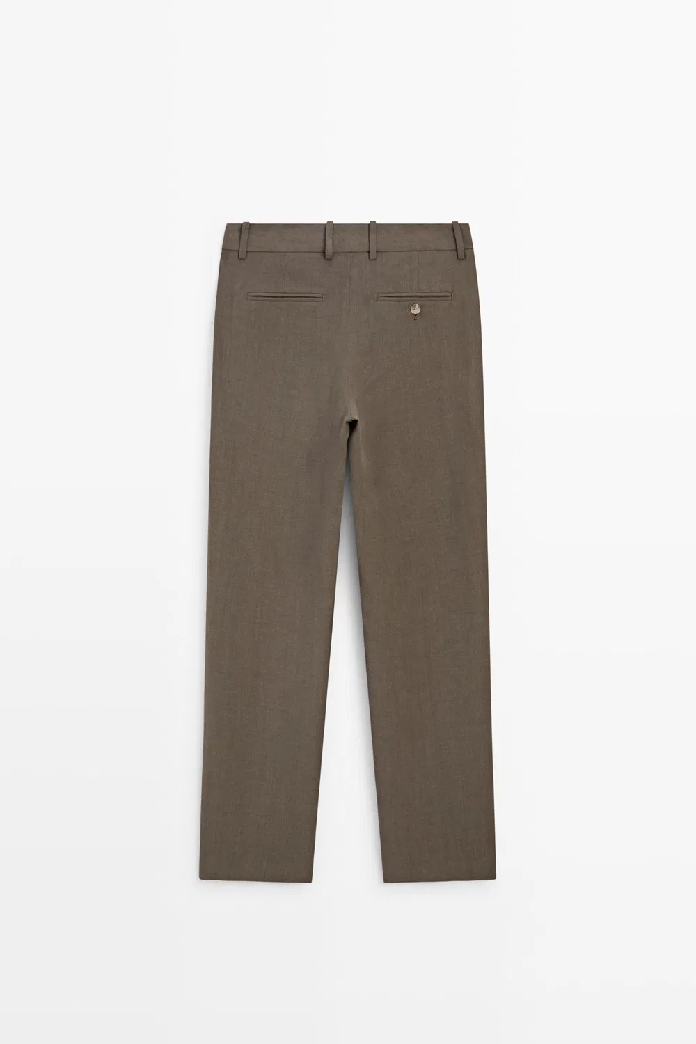 картинка Брюки Massimo Dutti Studio Linen-Blend Tailored, коричневый от магазина Одежда+