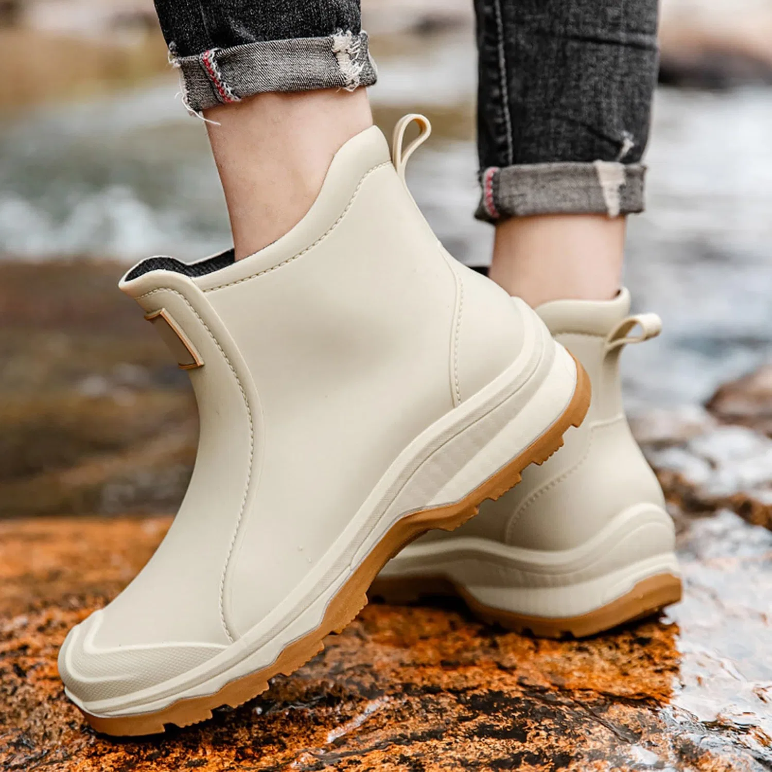 картинка Детские сапоги для девочек и мальчиков непромокаемые, Beige от магазина Одежда+