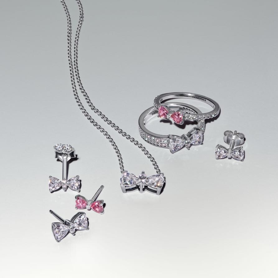 картинка Ожерелье Sparkling Bow Pandora, стерлинговое серебро от магазина Одежда+