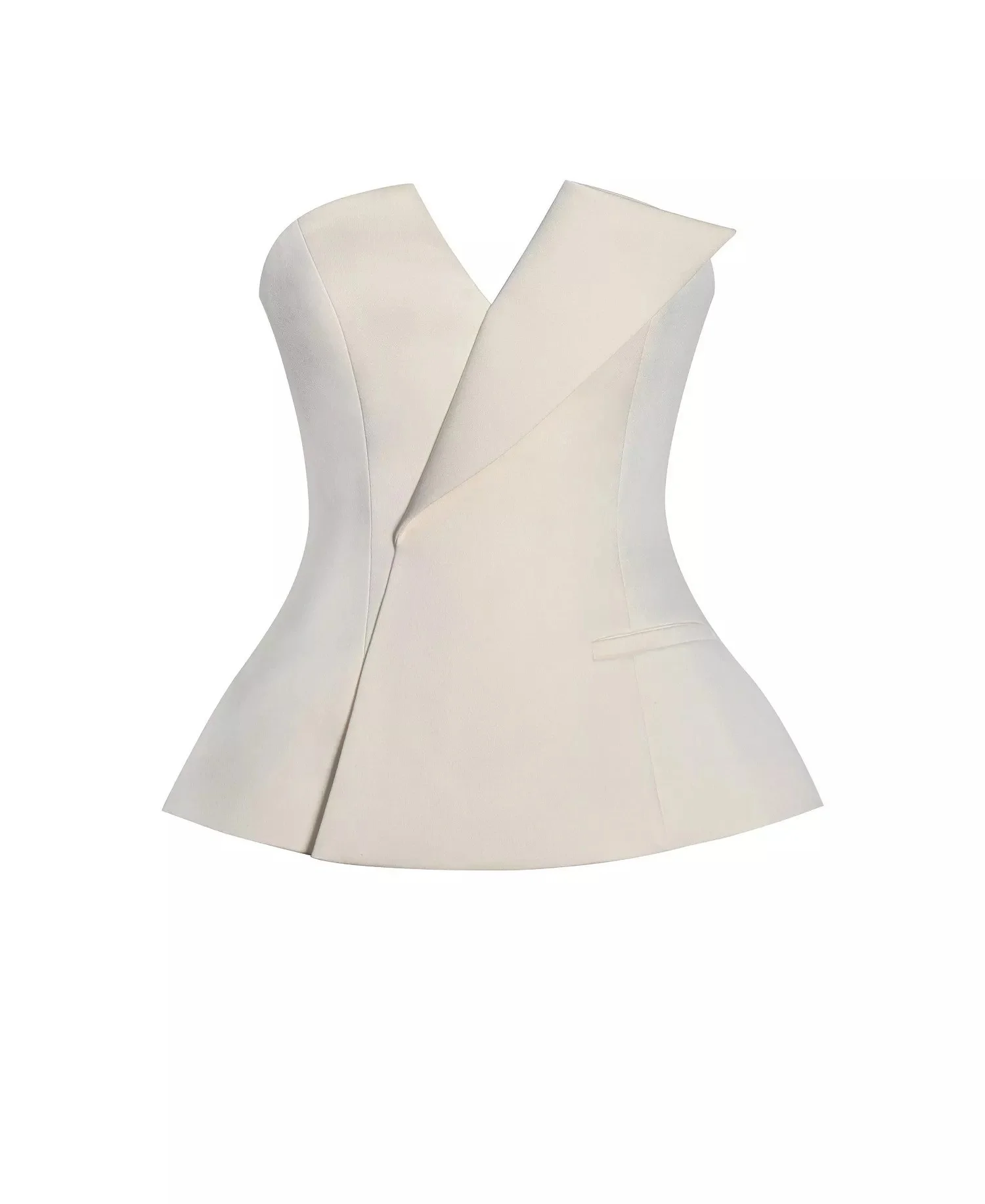 картинка Топ Miss Circle Yani Asymmetrical Lapel Sleeveless Peplum, слоновая кость от магазина Одежда+