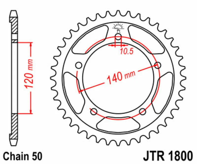 картинка Задняя звезда JT SPROCKETS 1800 530 44 зуба от магазина Одежда+