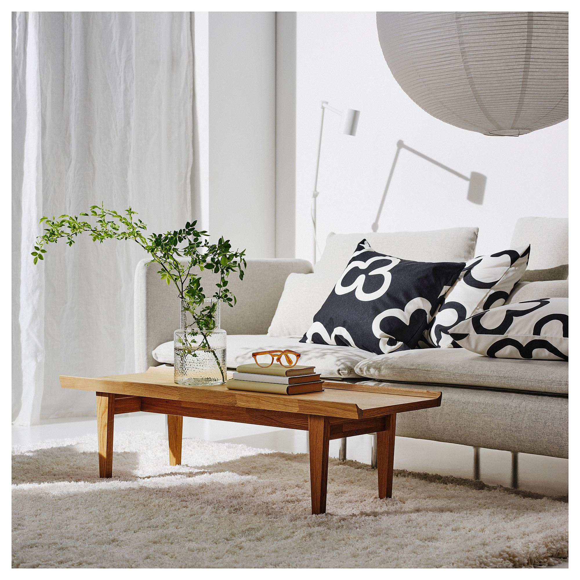 картинка Кофейный столик GUTTANE IKEA, 116x39 см, дуб от магазина Одежда+