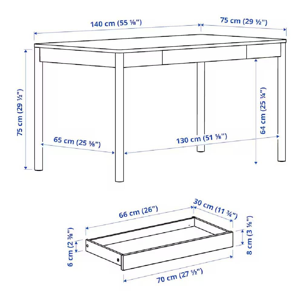 картинка Письменный стол IKEA TONSTAD, 140x75 см, дубовый шпон от магазина Одежда+